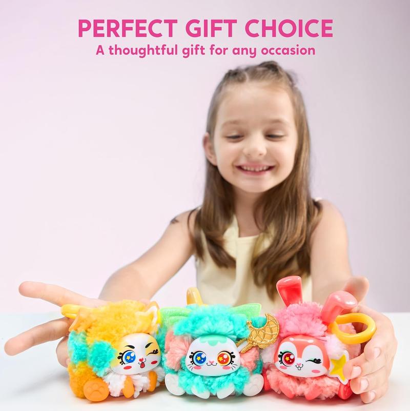 DIY Plush Keychain Making Craft, DIY Arts & Craft Set with 3 Models, Create Your Own Stuffed Keychain for Boys and Girls Ages 6 7 8 9 Valentine's Day Gifts for Kids