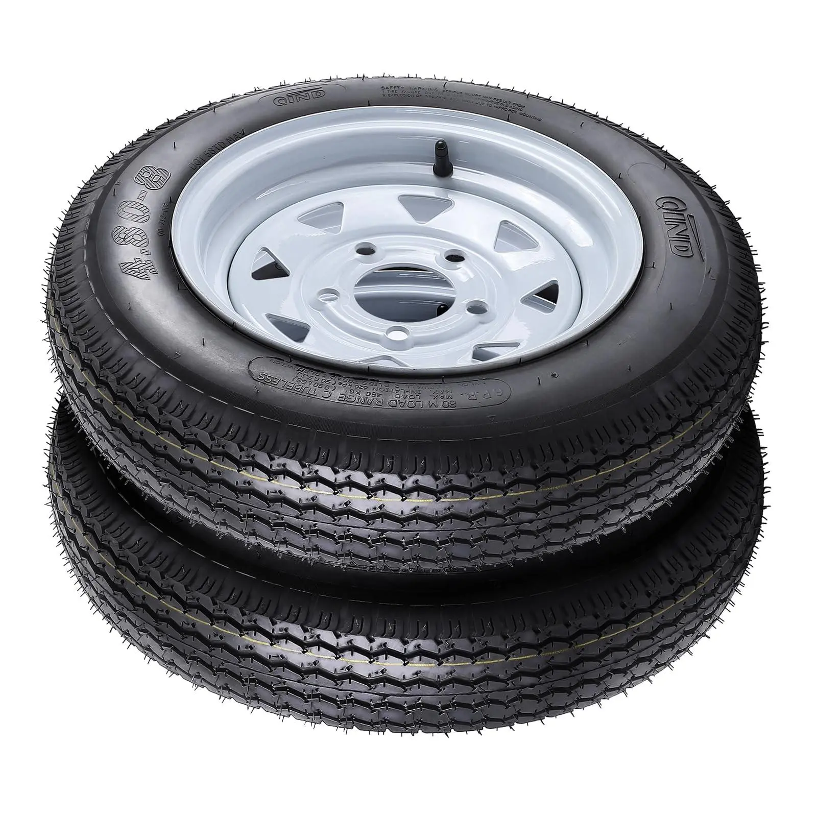 GARVEE 4.80-8 480-8 Trailer Tires with 8" Rims, 5 Lug on 4.5", Load Range c, 6PR, Set of 2 Tires