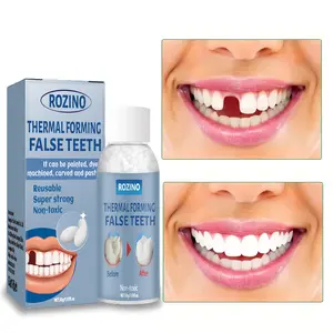 Rozino Non-Toxic Thermal Forming False Teeth Reusable Super Strong for Tooth Gaps 45g 1.6oz Denture Kit Denture Reline Kit