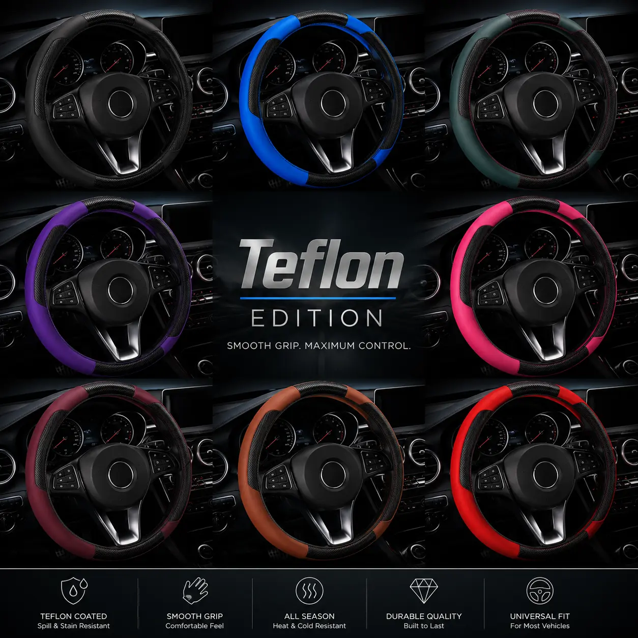 Teflon Edition Steering Wheel Cover for Car and Truck