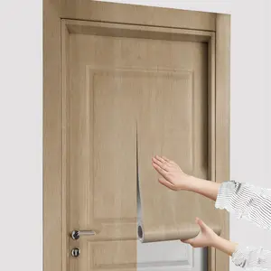 Self-Adhesive Wood Grain Door Sticker, Removable Wall Decal for Bedroom & TV Background, 38.5 Cm X 200cm, Set of 2 Pieces