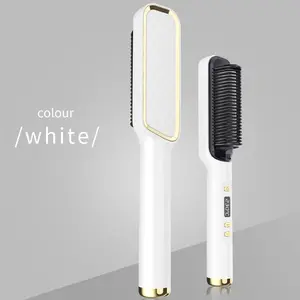 Multi-functional Curling Comb for Travel, Portable Hair Straightening Comb , Comfort Hair Curler, Hair Straightener Hair Brush Hair Styling Tool for Home & Salon Use, Hairdressing Brush, Hair Styling Appliances,LCD Screen  Negative Ion