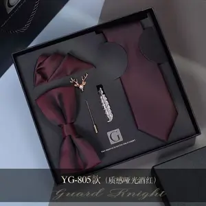 Tie set for men, wedding groom, best man, formal suit gift box, bow tie