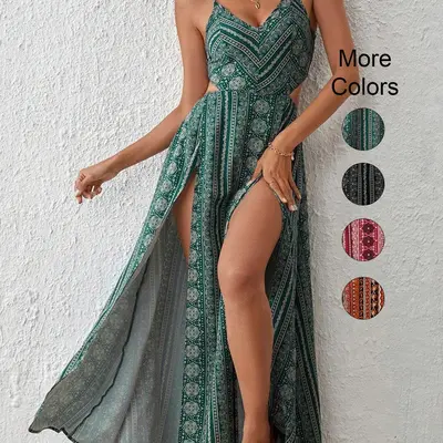 Shapewear Boho Floral Lace Front Slit Maxi Dress - TikTok Shop Shapewear Boho Floral Lace Front Slit Maxi Dress - TikTok Shop