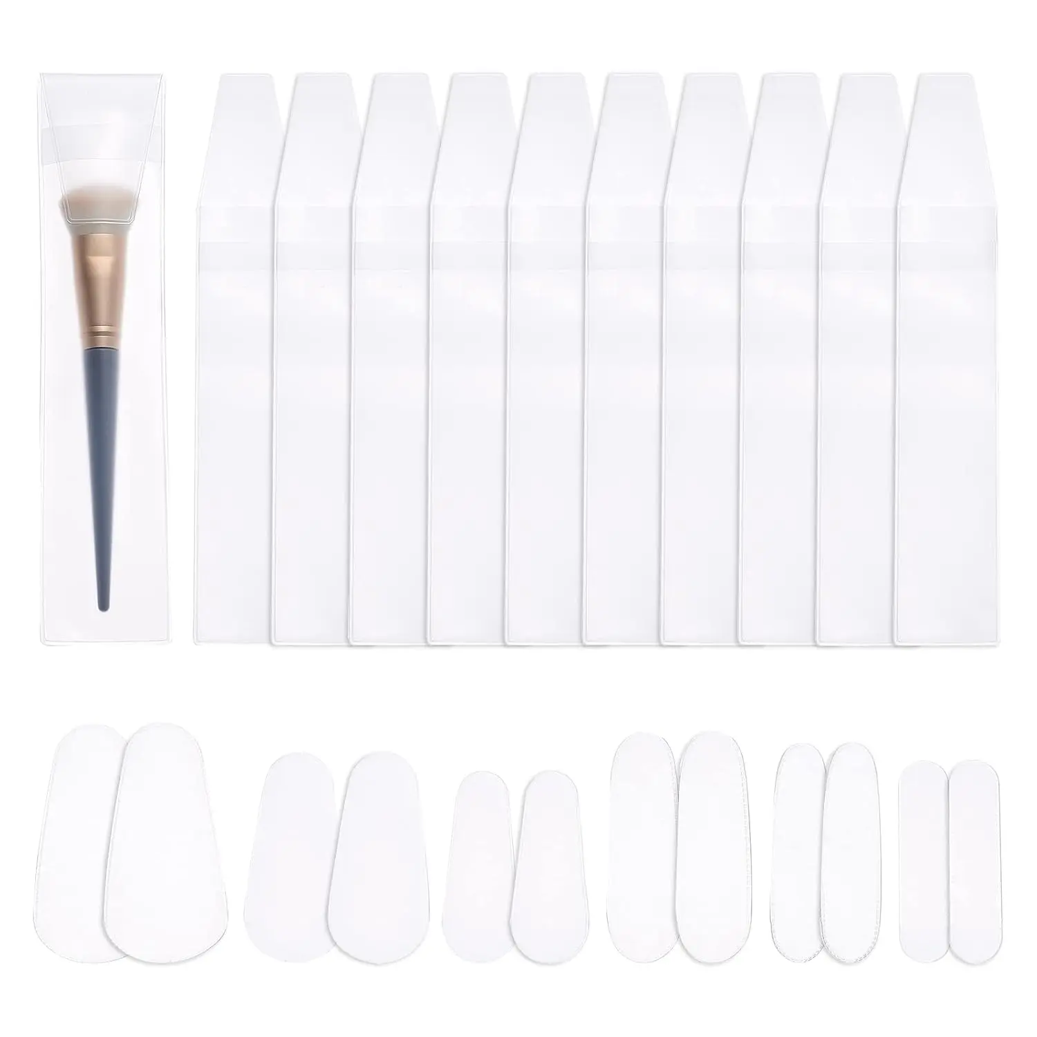 CHGCRAFT 22Pcs 2Styles Makeup Brushes Covers Plastic Bags Makeup Cosmetic Brush Guards Make up Brushes Sheath Protector Cover Makeup Tools