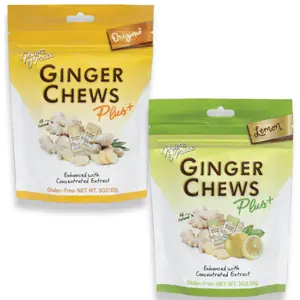 Prince of Peace Ginger Chews Variety Pack of 2 Bundle, 1 of each (Original Plus+ & Lemon Plus+)