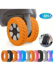8Pcs Luggage Wheel Covers for Suitcase | Durable Silicone Wheel Protectors with Tire Tread | Universal Silent Noise Reducing Covers for Spinner Wheels | Durable Travel Accessory #SuitcaseAccessories #QuietTravel