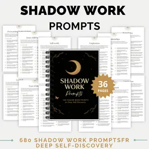680 Guiding Prompts Shadow Work Journal - Mental Health and Emotional Healing Workbook for Anxiety, Self-Therapy, Relationships, and Spiritual Growth | Spiral-Bound Daily Reflection Notebook, Moonlight Night Sky Design, Self-Help Book, Therapeutic Journal