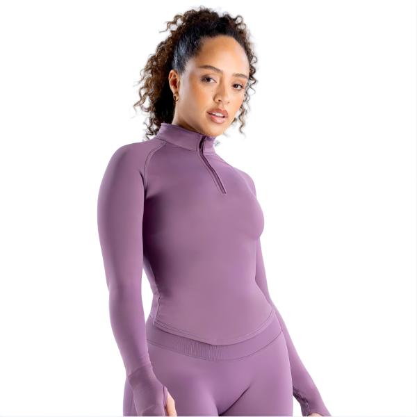 <WITH LOGO> DFYNE Half Zippy Long-Sleeve Top and Shorts/Leggings Set - Seamless shaping design, half-zip design, hip-lifting design, women's sportswear set, suitable for yoga, fitness, cycling, hiking, running, sports, outdoor leisure and other occasions
