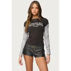 Layered Camo Long Sleeve T Shirt