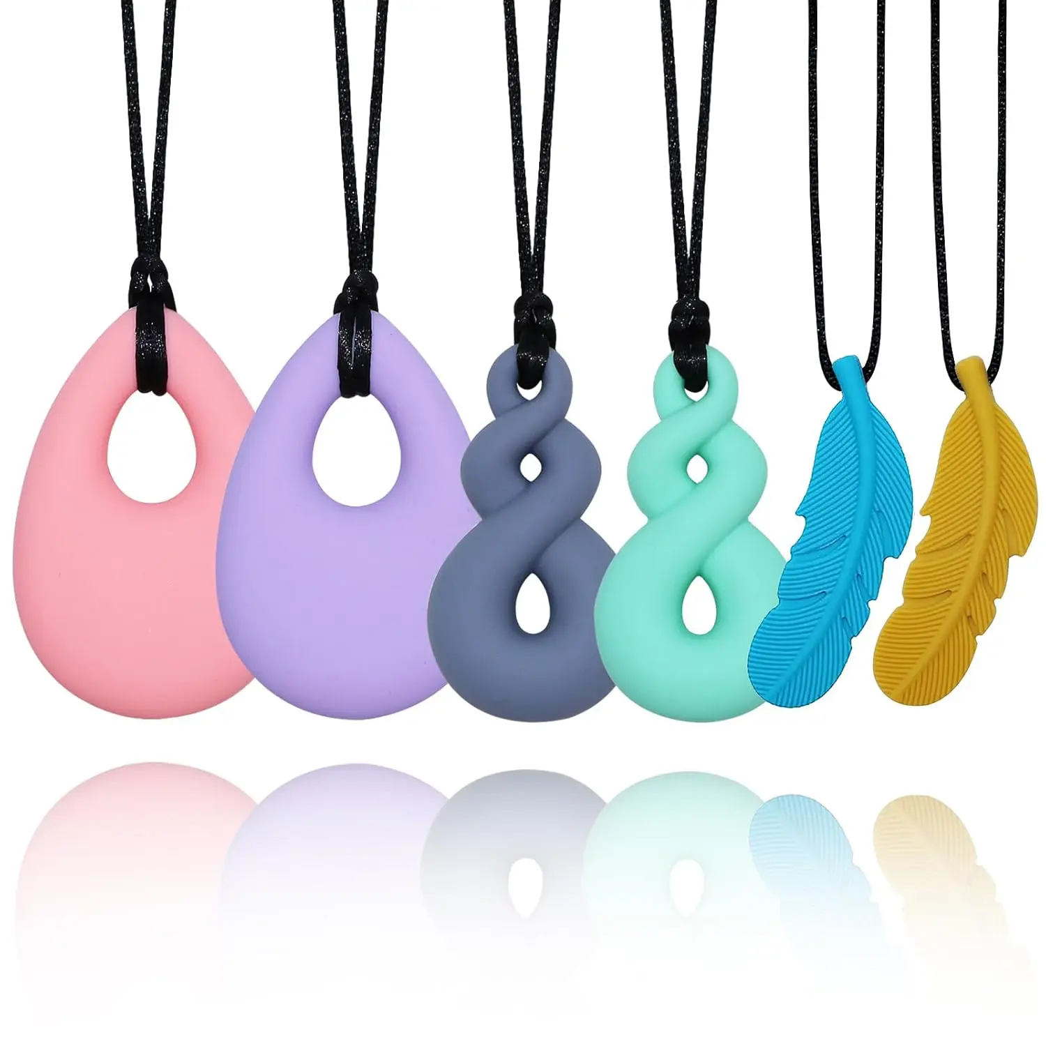Necklaces for Sensory  Boys Girls, 6 Pack  Sensory Chewy Necklace Mouth Fidgets Chewing Necklace for  Adults with   ,