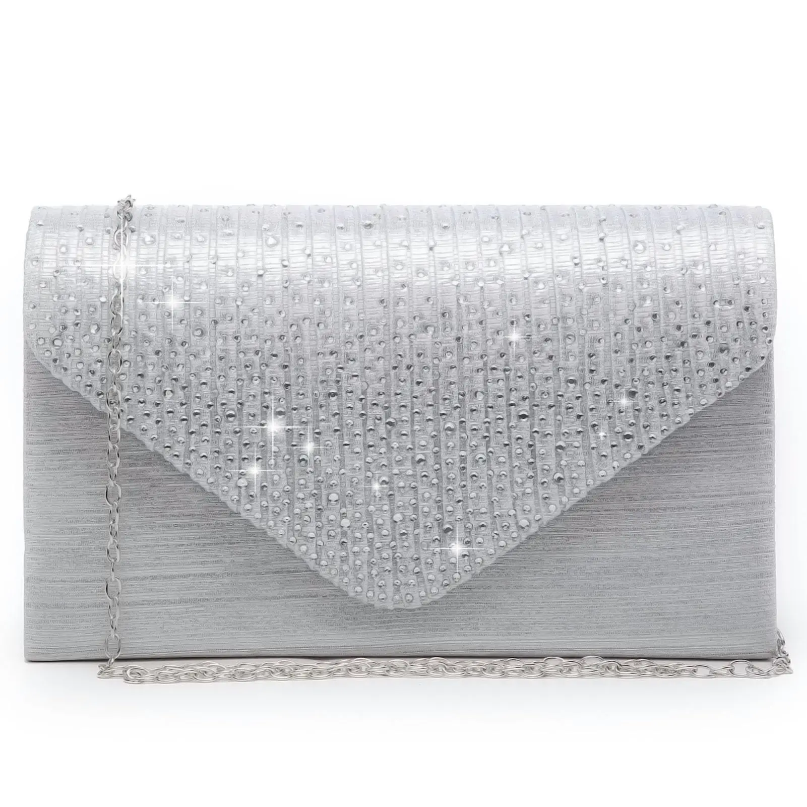 Ladies Frosted Satin Evening Clutch Purse Bag Crossbody Handbags Party Prom Wedding Envelope