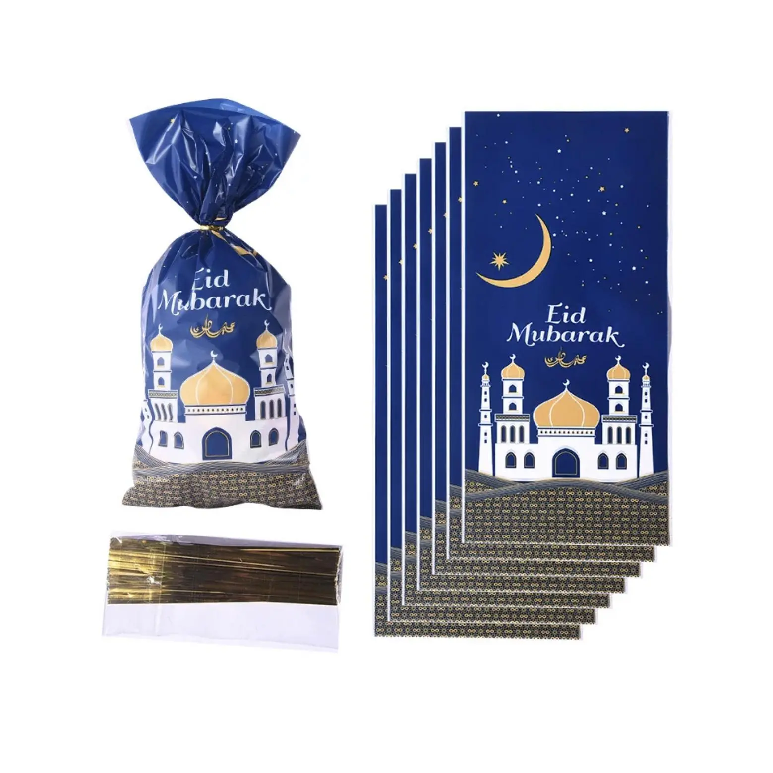 Eid Mubarak favor/goodie bags blue or black