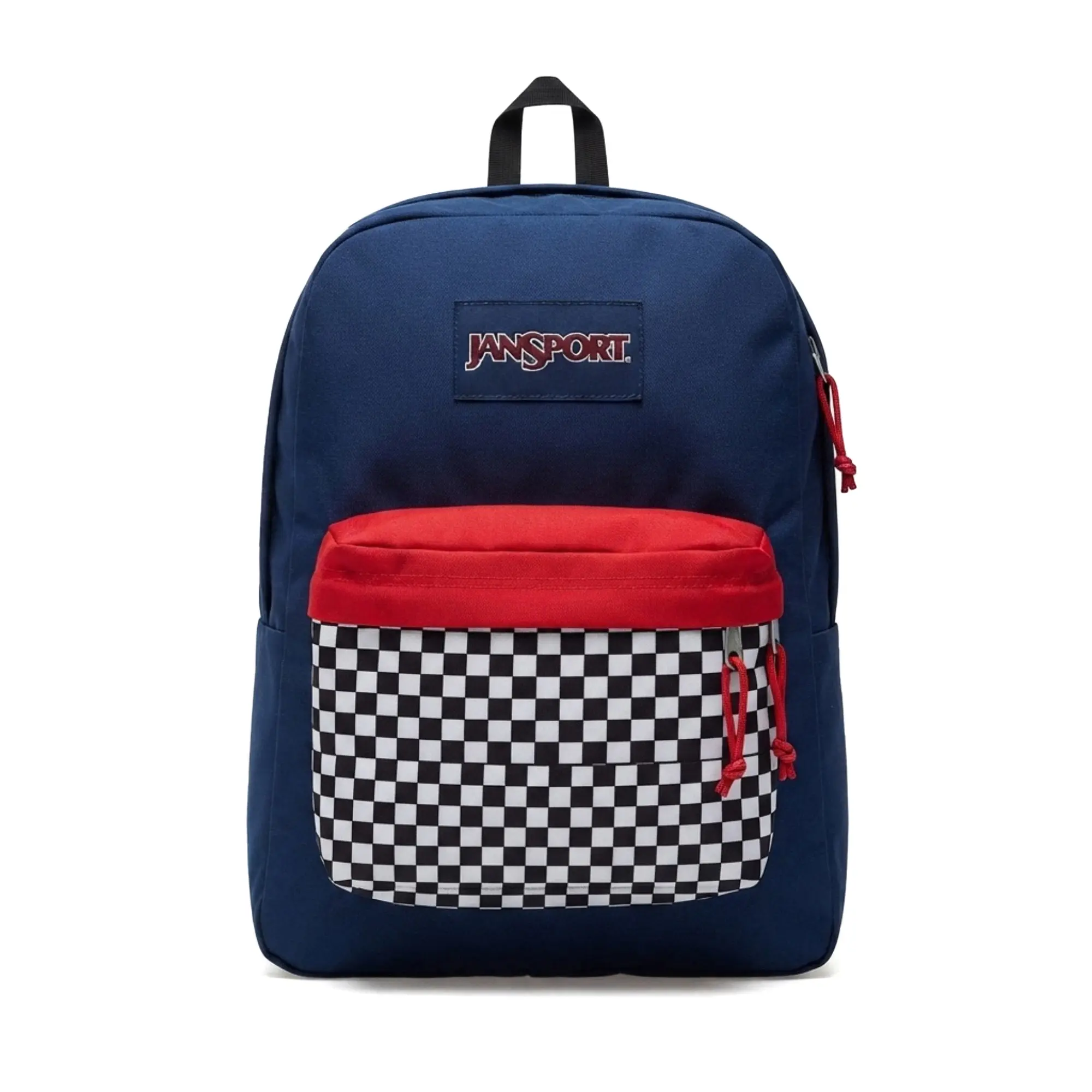 JanSport Blue Checkerboard Backpack Durable Lightweight Bookbag for Students Classic School Bag