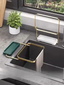 Reusable Sink Strainer Holder with Drain Net - Kitchen Sink Garbage Disposal Filter for Food Waste, Hair Clog Prevention, Fits Most Sinks