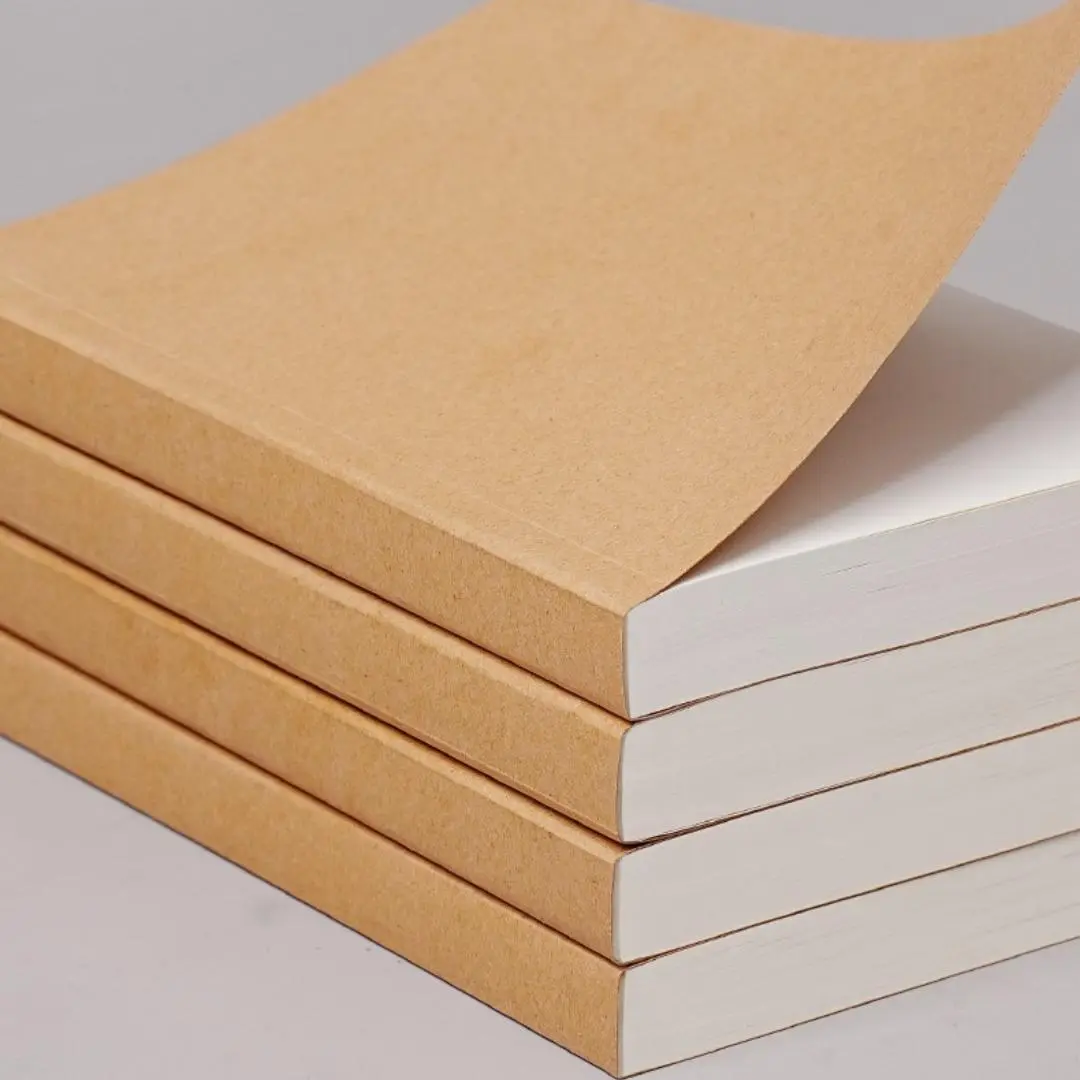 Blank Kraft Paper Craft Notebook, 1 Count Thickened Sketching Art Stationery Notebook with Random Sticker, Durable Drawing Notebook, Journal Notebook for Drawing, Sketching, Journaling and Scrapbooking, Scrapbooking Supplies