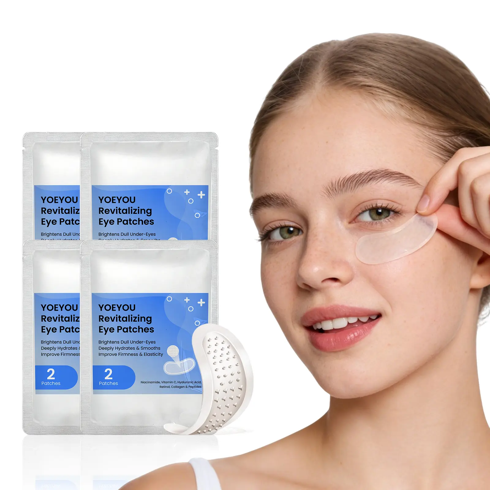 Micro-Dart Under Eye Patches - Eye Treatments for Puffiness, Dark Circles, Fine Lines, Bright Undereye & Eyebags Remedy | Hyaluronic Acid, Retinol, Collagen, Peptides, Vitamin C, Niacinamide | Korean-Inspired Skincare (8 Pack)