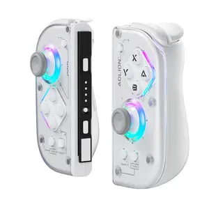AOLION J20 Detachable Wireless RGB Game Controller for Switch - Hall Effect Joysticks, Ergonomic Grip, Clicky Buttons, Motion Control, Turbo, Adjustable Vibration, Custom Shell, Bluetooth, Cable, Storage Case, Switch Gaming Accessory, Accessories, Handhel