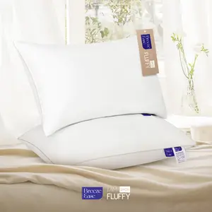 Family Pack 2 sets of total 4 Pack Queen Size Premium Hotel Pillows, Plush Pillow, Fluffy Pillows,Machine Washable, Allergy-free, Side Back and Stomach Sleepers, Down Alternative Filling,Rectangle Pillow, hotel pillow,affordable pillow, breeze ease pillow
