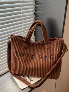 Relaxed fit, large capacity corduroy handbag, Crossbody Purses, casual crossbody bag, commuter shoulder bag, Hobo shoulder bag, tote bag. Suitable for commuting, shopping, leisure outings, work, etc.