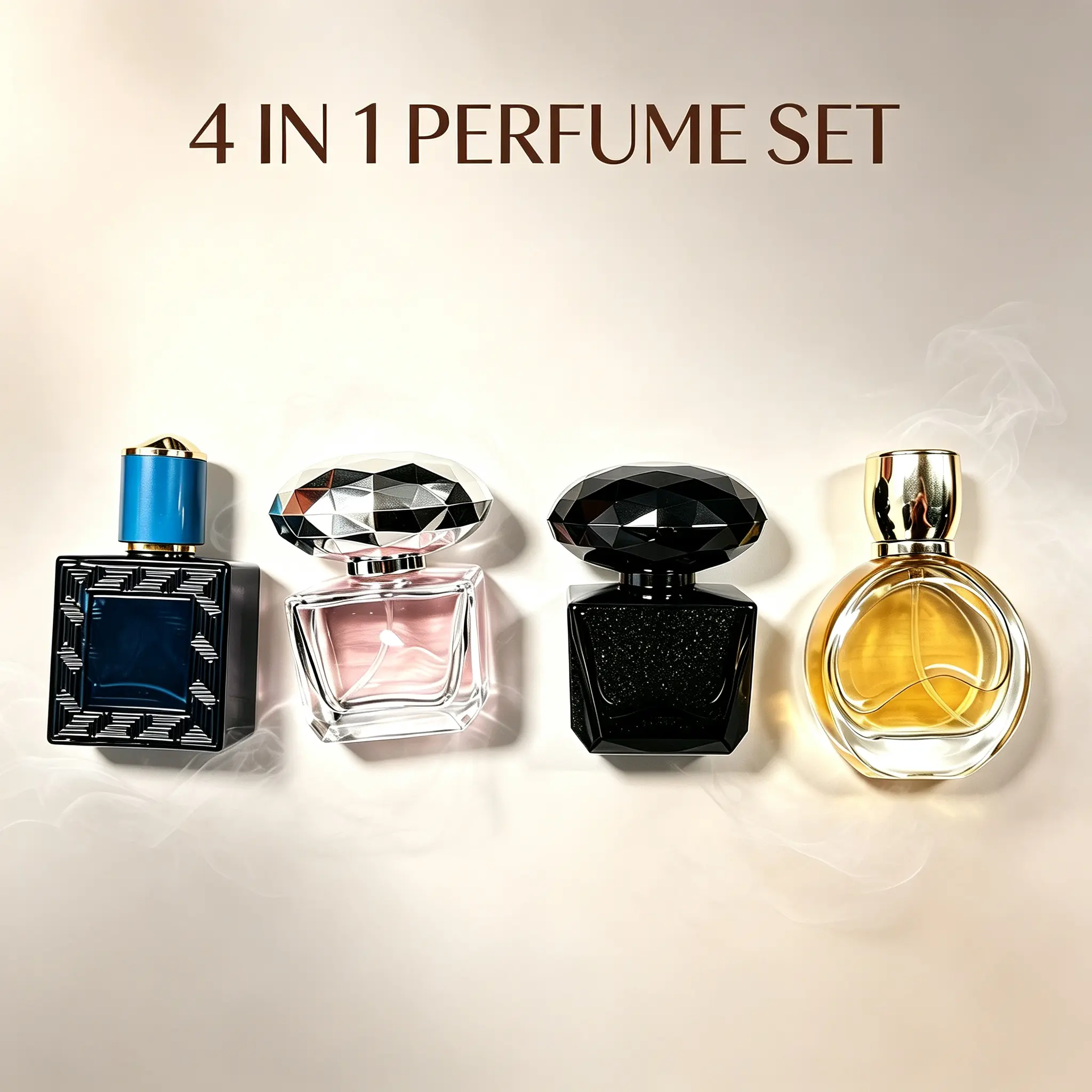 4 Styles Elegant Women EDP Perfume Set Crystal Diamond Shaped Cap Fragrance Long Lasting Daily Wear Scent Perfect Present For Her