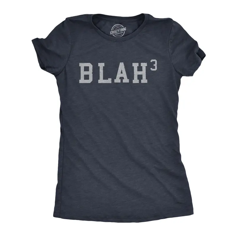 Womens Blah Cubed T Shirt Funny Sarcastic Math Joke Text Graphic Novelty Tee for Ladies Funny Womens T Shirts Cute Vintage Graphic Tee Sarcastic Tops for Women Funny Nerd Top Women's Novelty Tees Navy -