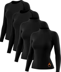 Women Compression Shirts Athletic Tops Long Sleeve Workout Base Layer Slim Fit Winter Tops