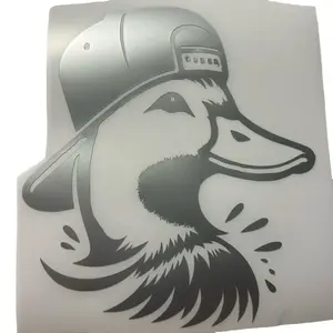 Duck backwards hat decal