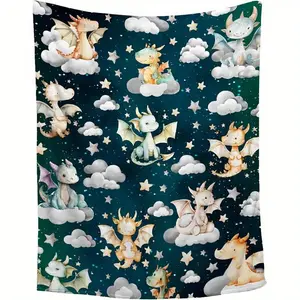 Dragon blanket fan girl boy super soft flannel blanket sofa bed-plush warm cozy bed home decoration all Seasons-40x50 children baby blanket 280g