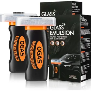 Glass Emulsion Cleaner, Oil Film Cleaner,Handle Oil Film Remover&Windshield Cleaner For  Window, Glass Emulsion,  Clear View