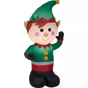 Gemmy Inflatables G08-11167X Light-Up Airblown Elf Christmas Decoration, Multi-Color