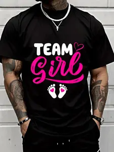 100% Cotton Unisex Gender Reveal Team Girl Matching Family Baby Party T-Shirt