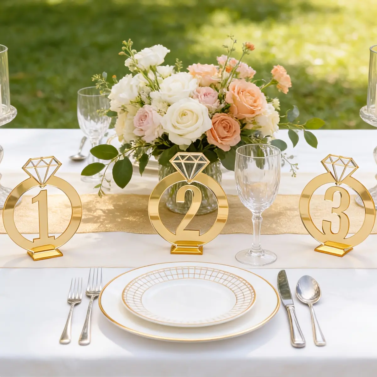 DOOKEBWS Wedding Table Numbers 1-30 with Stand - Thick Acrylic Number Plaques, Acrylic Signage Plaque Suitable for Weddings, Birthdays, Anniversaries - Durable Table Sign for Reception Decor, Centerpieces & Place Markers