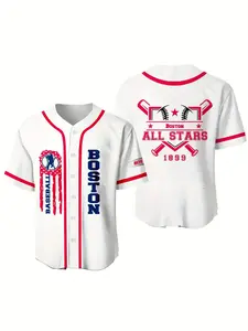 Men's San Francisco Baseball Jersey, & Button Shirt, Sf Logo Print, 1883 Number, Cross Bat Design, Casual Team Uniform