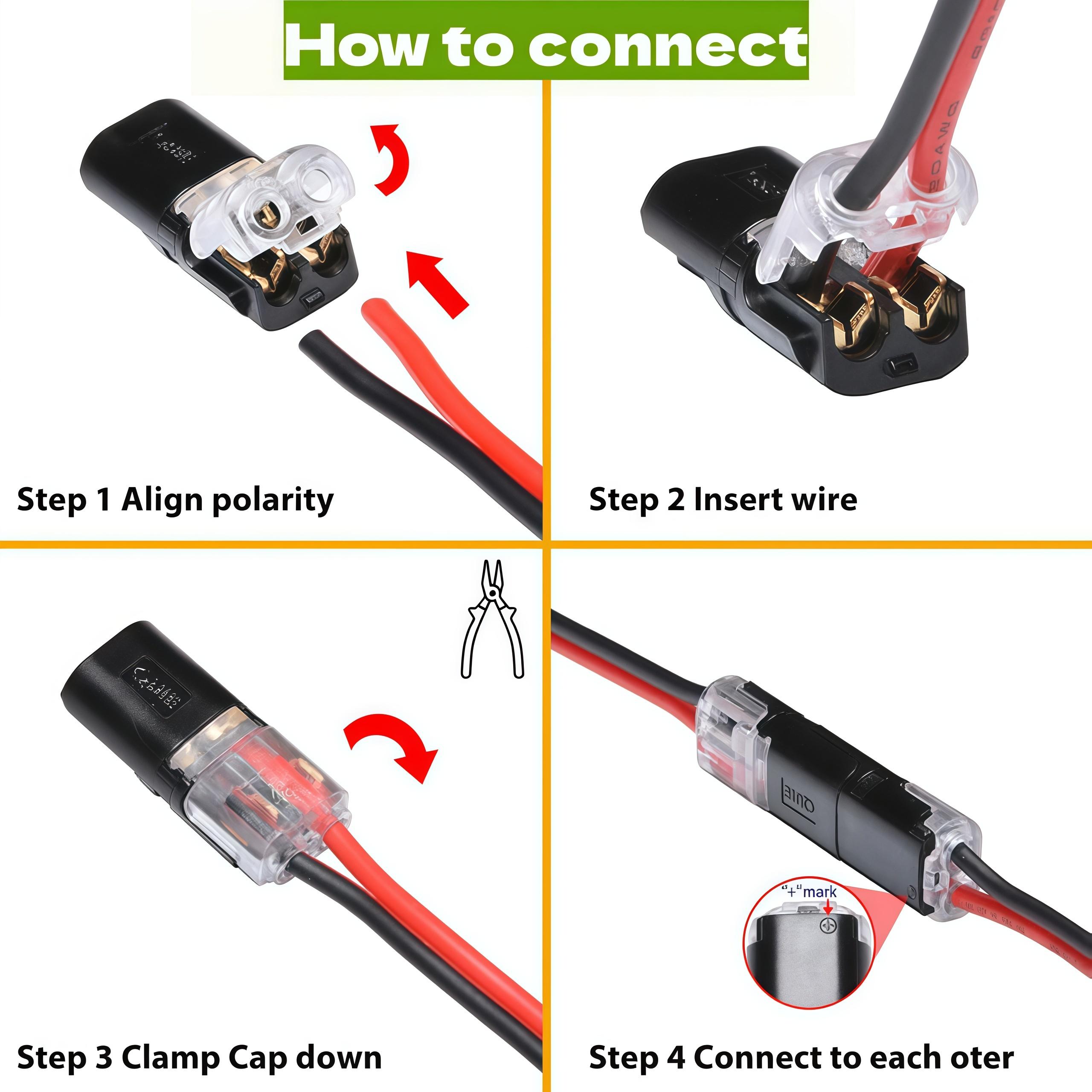 Double-Wire Plug-in Connector Led Light StripConnectors 2 Pin, Low Voltage Wire Connectorwith Locking Buckle, Fast Connect Plugs LedConnectors for Strip Lights  Lead stripautomotive wiring electricity Power DistributionSecure,Diy-YY