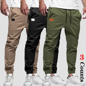 Men’s summer cargo pants — new men’s drawstring jogger sweatpants, European/American casual straight-leg joggers, trendy and versatile, suitable for sports fitness, outdoor activities, and work outfits