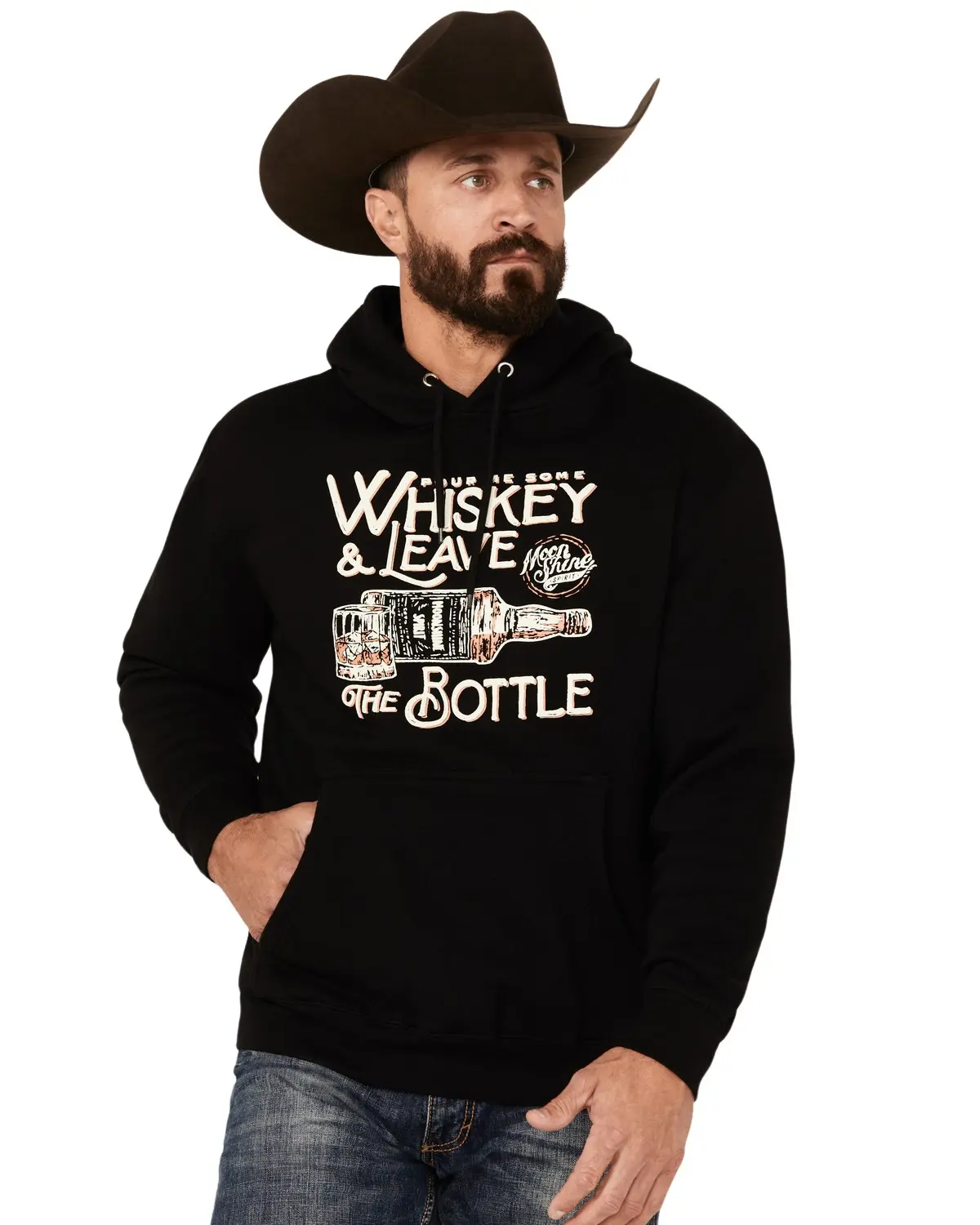 Moonshine Spirit Men's Spirit&Reg; Men'S Whiskey Hooded Sweatshirt - Msfa23sw9-Blk