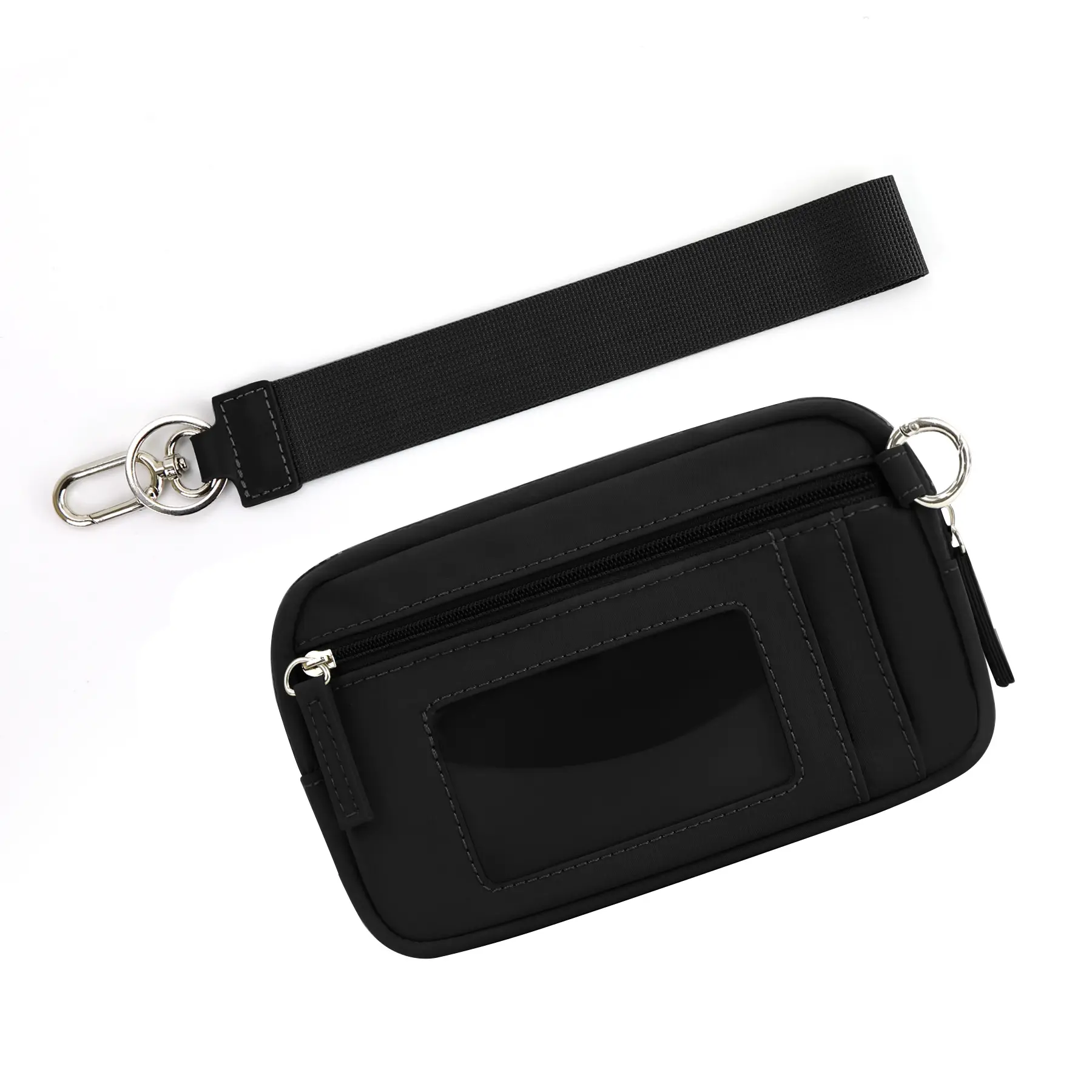 Wristlet Card Holder - Portable Bank Card & Change Organizer with PVC Material & Secure Closure