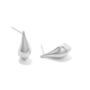 Kendra Scott Quincy Small Stud Earrings - Silver: Rhodium Over Brass, Post Closure, 0.78" Length, 24.5g Weight