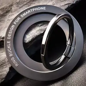 Magnetic Phone Stand for iPhone, Rotatable and Foldable Ring Holder, Universal Strong Magnet, Compatible with Magsafe, Portable Design