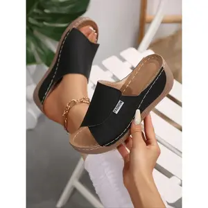 Women's Fashionable Solid Color Slingback Sandals, Casual Comfortable Non-slip Sandals for Summer, Lightweight Breathable Shoes for Daily Wear, GirlGift
