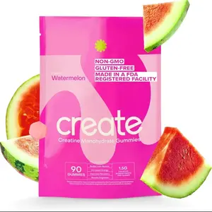 Create Monohydrate Gummies - Watermelon Flavor 150g Non-GMO Gluten-Free Made in FDA Registered Facility - Enhances Performance & Recovery for Athletes Snack
