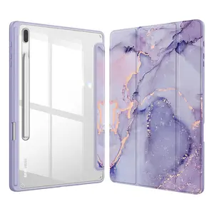 Samsung Galaxy Tab S11 S10 FE Plus Case 11 Inch Acrylic Anti-Bend with Pen Slot Shockproof Protective Cover for Tablet Marbleizingmarbling S11 ultra tablet accessories