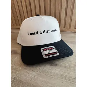Custom Embroidered Two Tone Trucker Hat: "I need a diet coke"