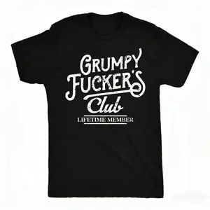 Mens Funny T Shirts Grumpy F*ckers Club Sarcastic Graphic Novelty Tee For Men Mens Funny T Shirts Cool Vintage Fashion T-Shirt Gift Classic Menswear Funny offensive Short Sleeve Novelty Tees for Guys