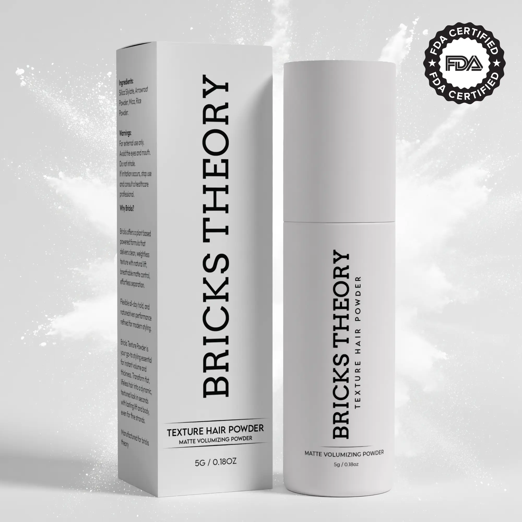 BRICKS Theory Hair Texture Powder For Men Hair Styling Powder For Matte Finish Volumizing & Texturizing Powder