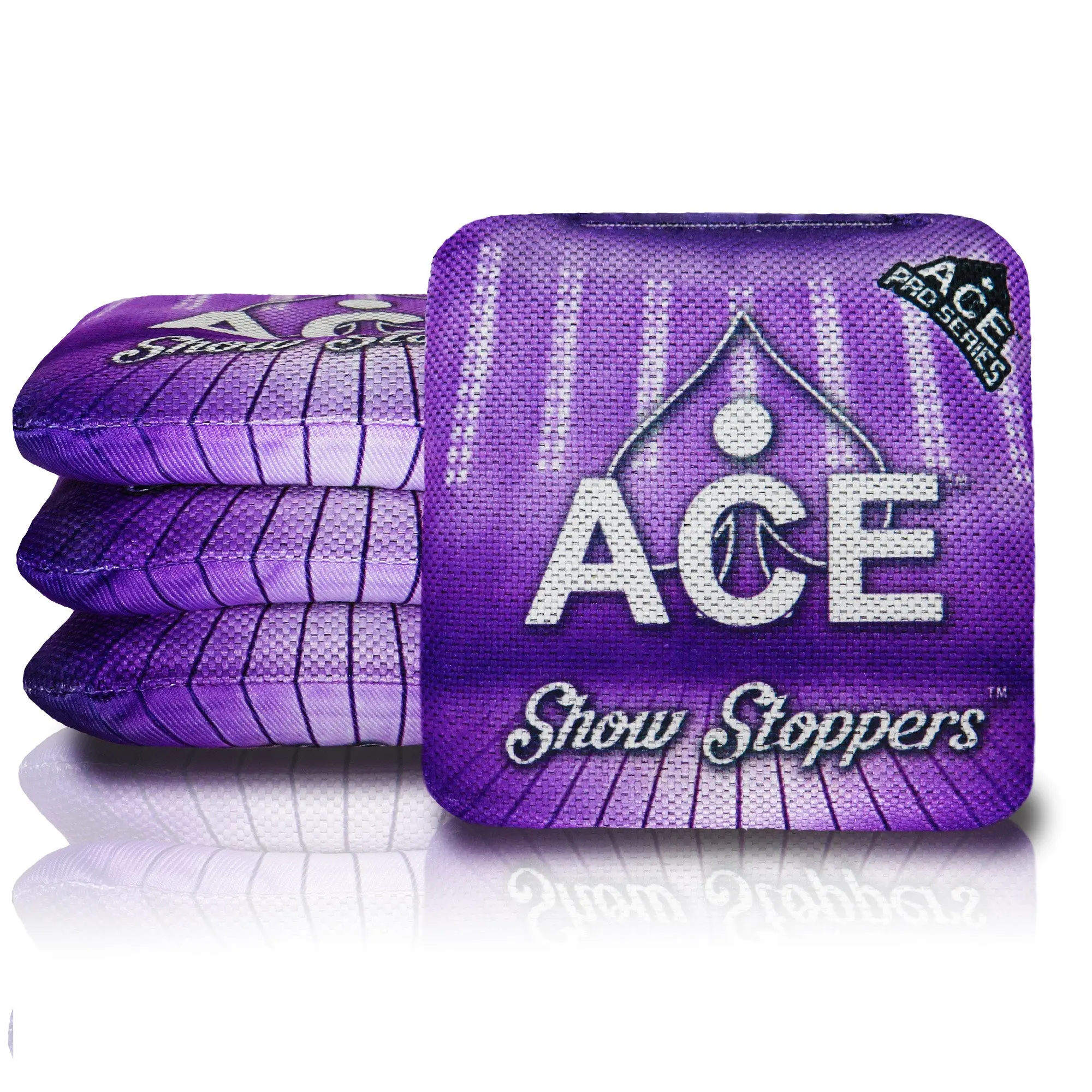 Show Stoppers Purple Cornhole Bags | ACE Pro Stamped, Set of 4