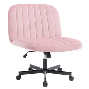 YunKiTech Criss Cross Chair Plus Size Criss Office Chair Sit Cross-legged Armless 360° Swivel Height-Adjustable Home Modern Home wfh Office Desk Chair