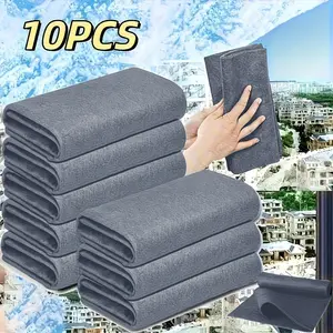 10-Pack Magic Glass Cleaning Cloths, Thick Soft Microfiber Wipes for Windows Mirrors Cars Kitchen Bathroom, Super Absorbent Reusable Non-Scratch Towels, Microfiber Cleaning Rags