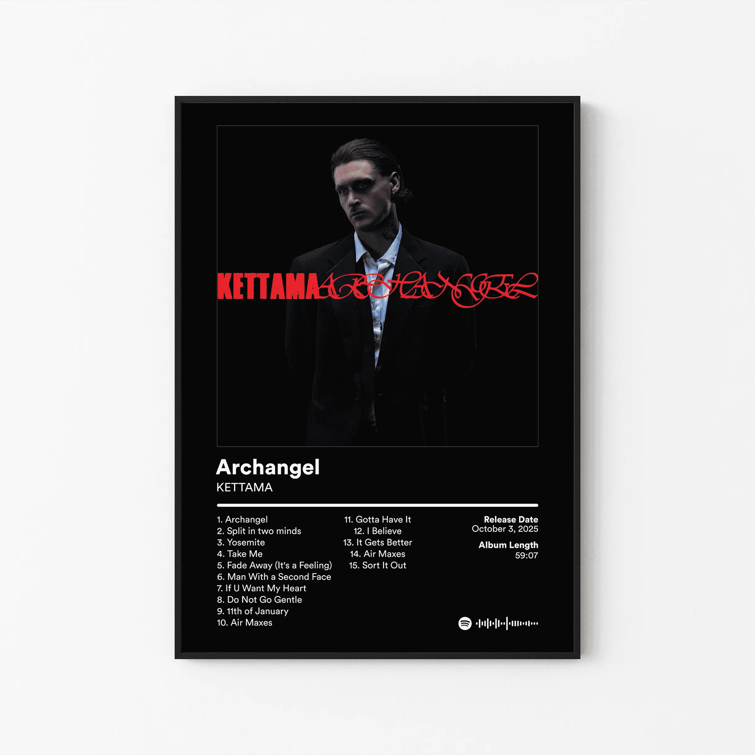 [ UNFRAMED RAP POSTER ] KETTAMA Album Poster, G Town Pressure Tracklist Art, Irish House Techno DJ Print, Club Music Decor, Unframed Print Only